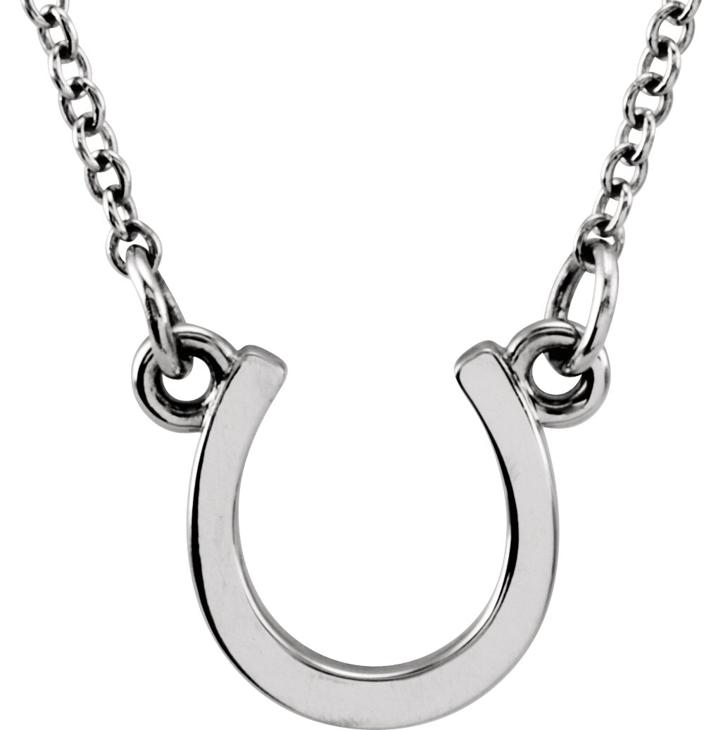 14K White Tiny Posh® Horseshoe 16-18" Necklace 