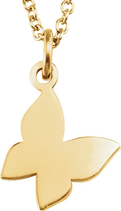 14K Yellow Tiny Posh® Butterfly 16-18" Necklace 