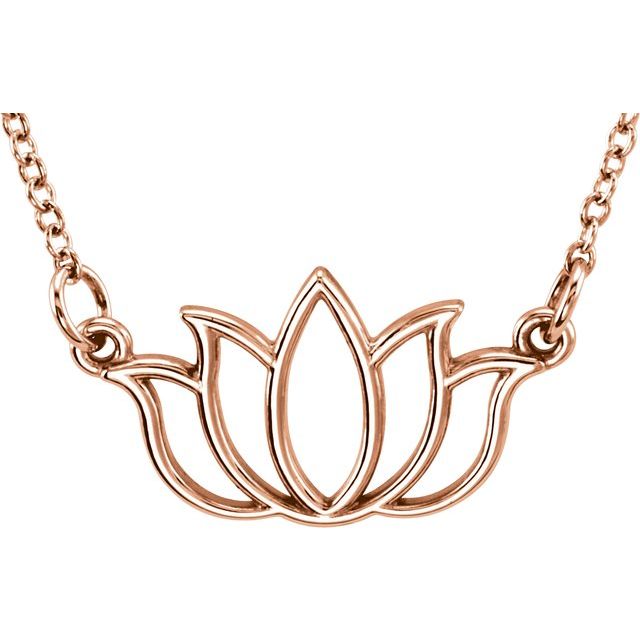 14K Rose Tiny Posh® Lotus 16-18" Necklace 
