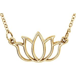 18K Yellow Vermeil Tiny Posh® Lotus 16-18" Necklace 