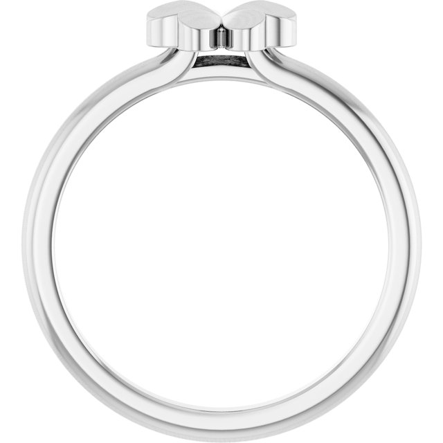 Sterling Silver Four-Leaf Clover Stackable Ring