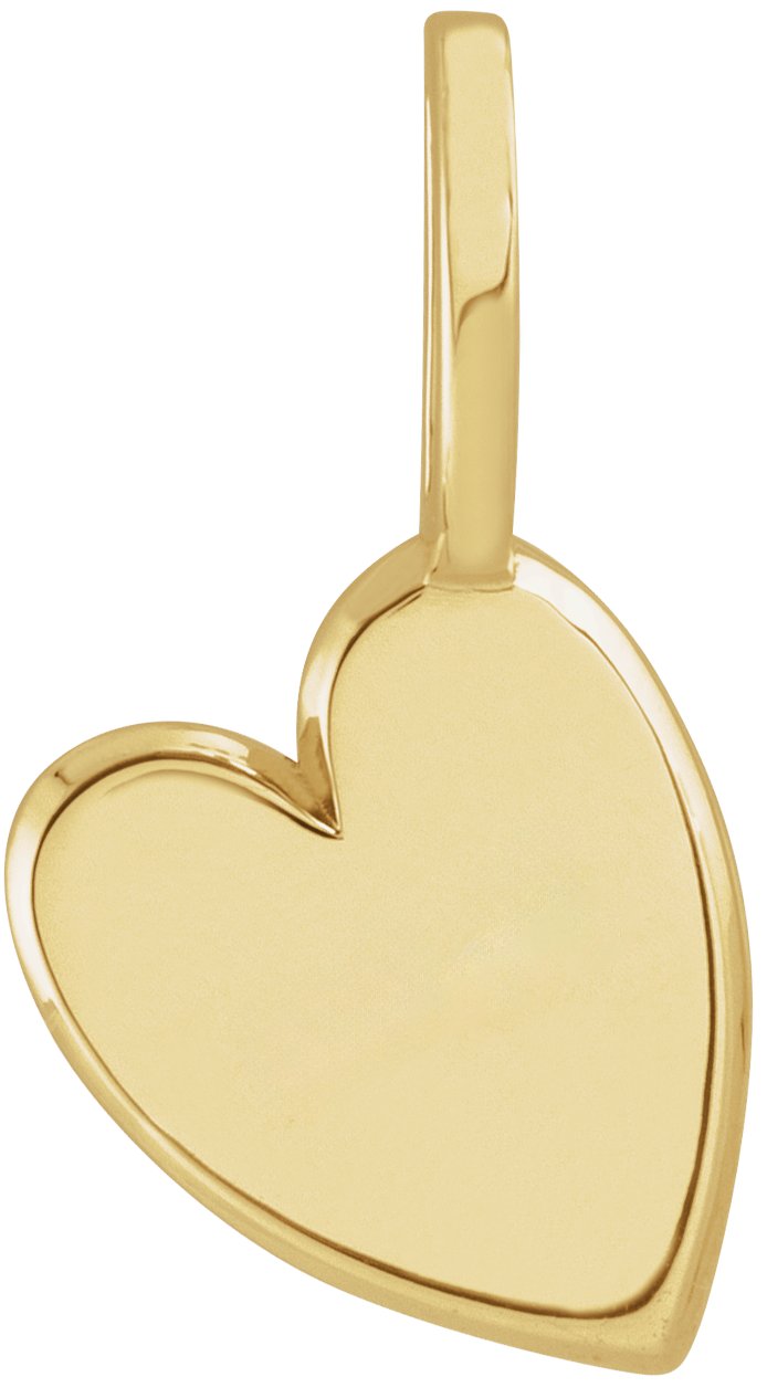 14K Yellow Engravable Sideways Heart Pendant