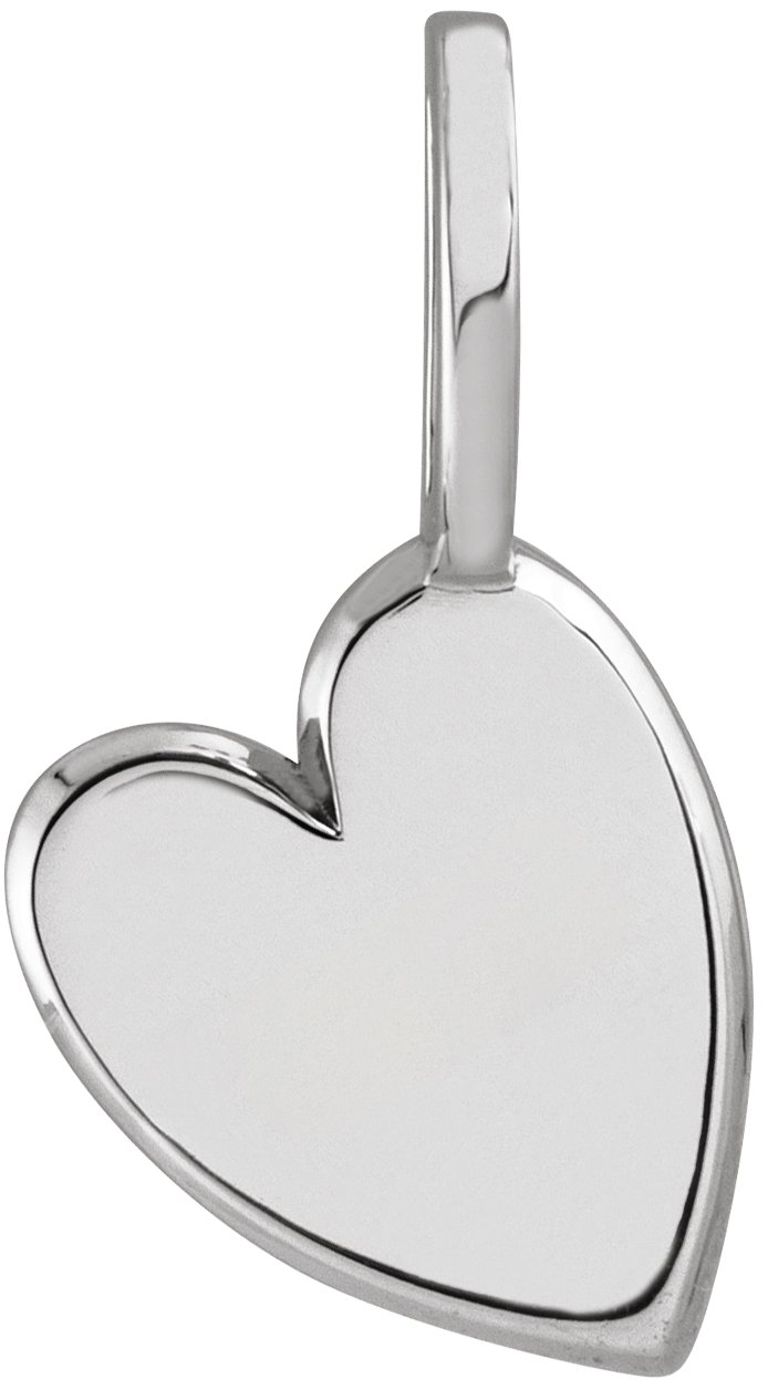 Sterling Silver Engravable Sideways Heart Pendant