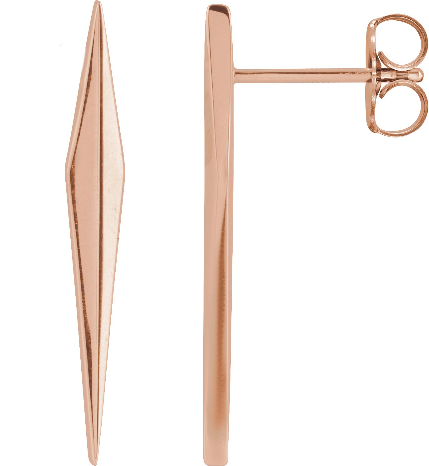 14K Rose Geometric Earring