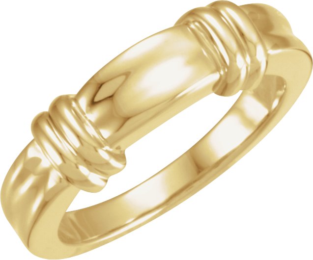 Bamboo Pattern Band – 14K Yellow Gold