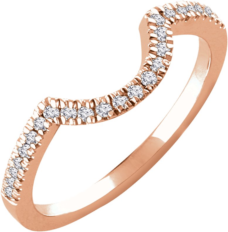 14K Rose Gold 1/5 CTW Natural Diamond Band