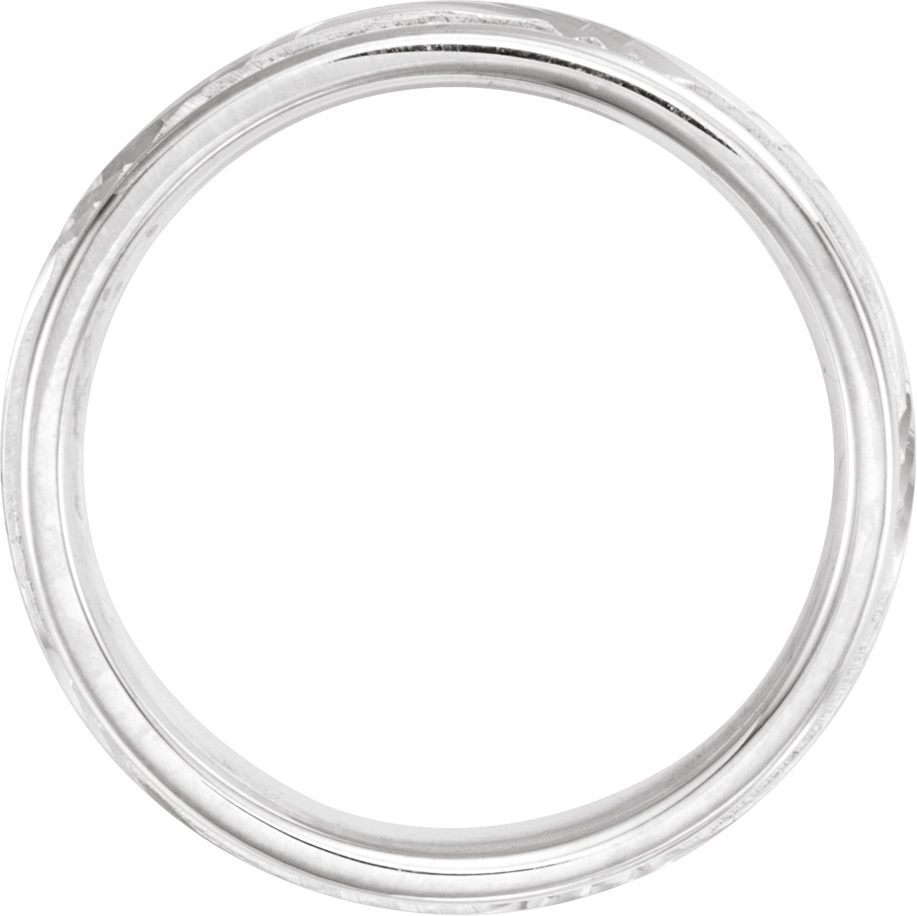 Alternative view of Milgrain Grooved Comfort-Fit Band – 14K White Gold