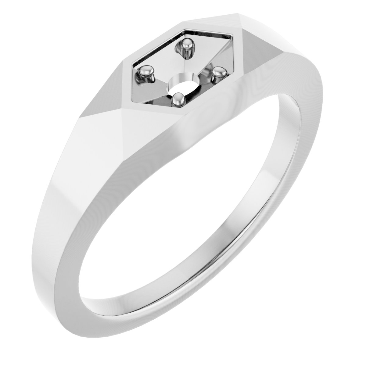 Geometric Solitaire Ring