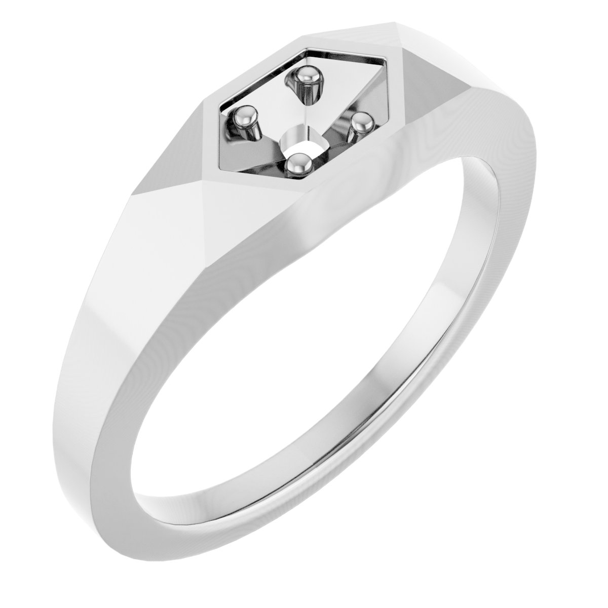 Geometric Solitaire Ring