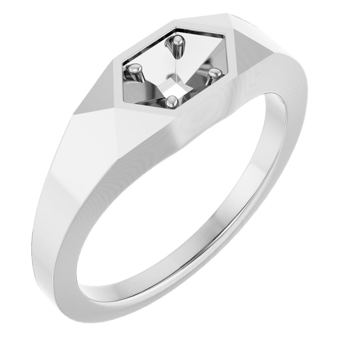 Geometric Solitaire Ring