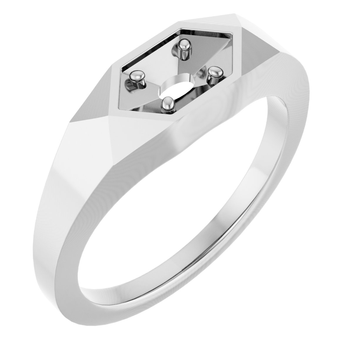 Geometric Solitaire Ring