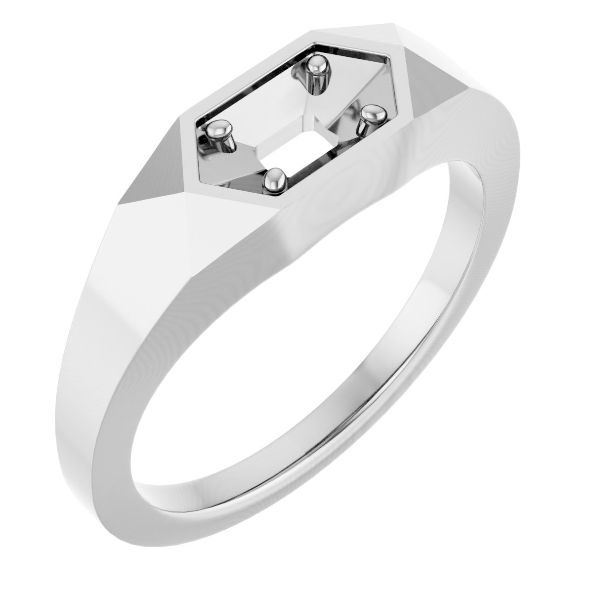 Geometric Solitaire Ring