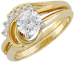 14K Yellow .125 CTW Wrap Style Enhancer Ring Ref 249796