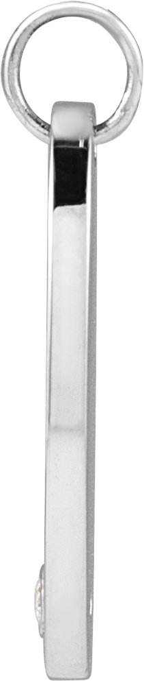 .015 CT Natural Diamond Engravable Pendant view 2