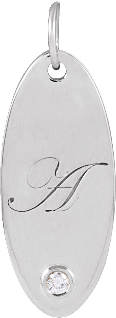 .015 CT Natural Diamond Engravable Pendant view 3
