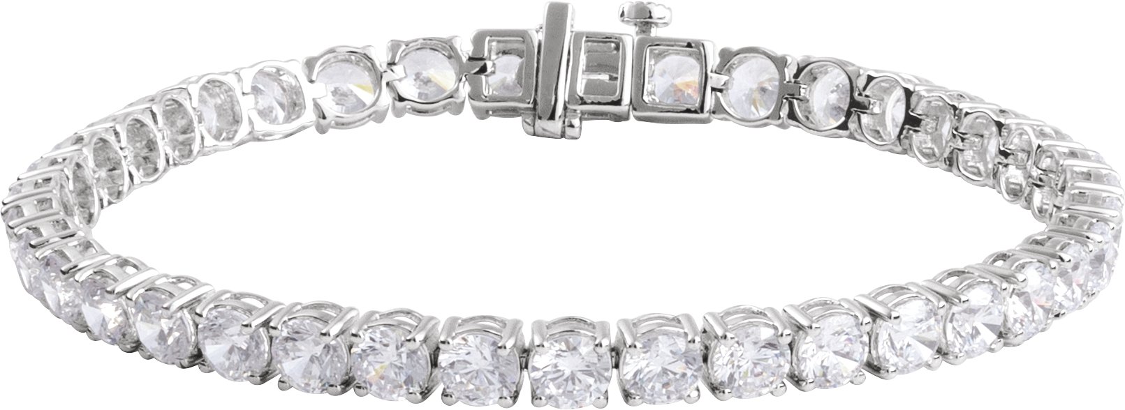 14K White 12 CTW Lab-Grown Diamond Line 7 Bracelet