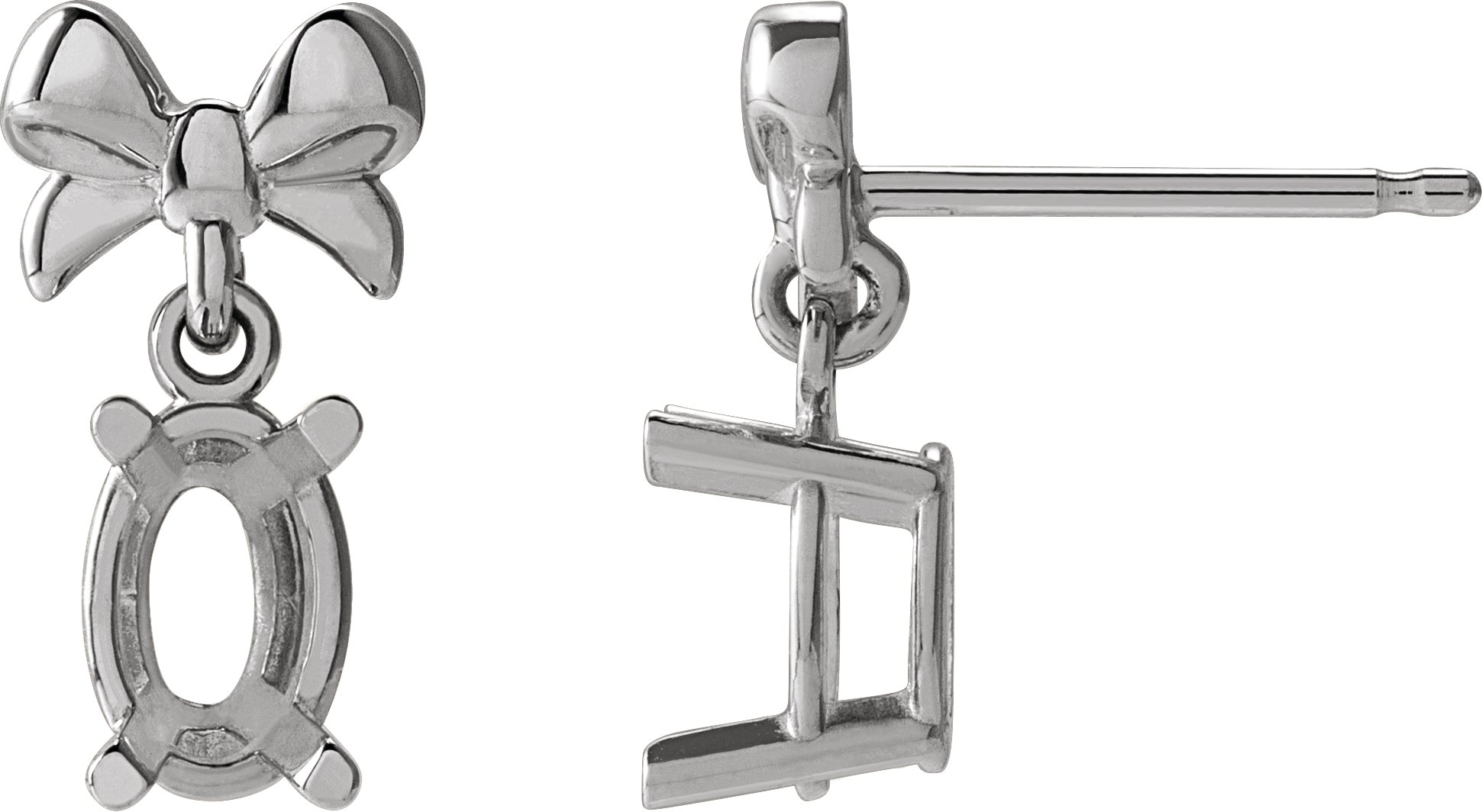 Solitaire Bow Earrings