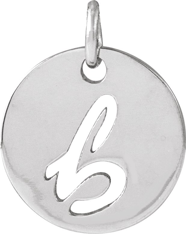Sterling Silver Script Initial B Pendant