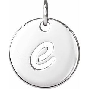 Sterling Silver Script Initial E Pendant