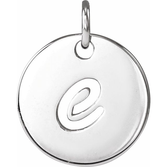 Sterling Silver Script Initial E Pendant