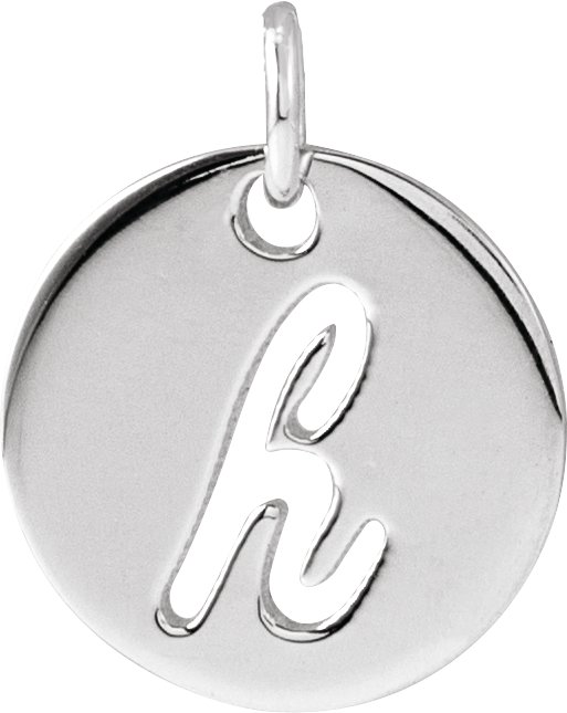 Sterling Silver Script Initial H Pendant