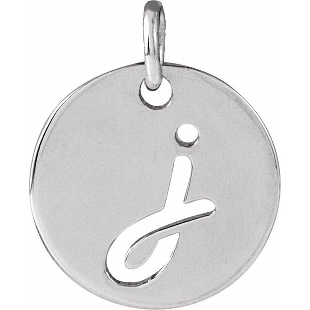 Sterling Silver Script Initial J Pendant