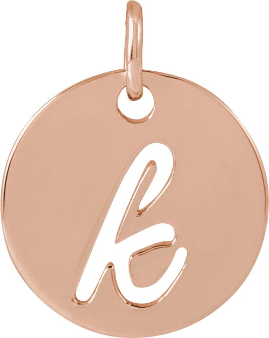 14K Rose Script Initial K Pendant Ref 19930375