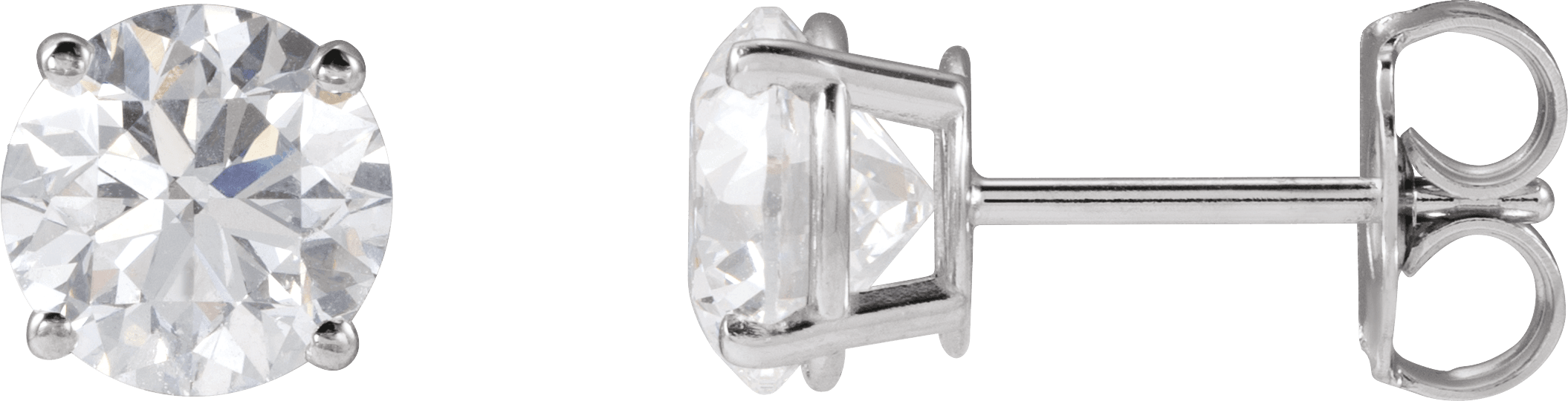 Diamond Round Stud Earrings