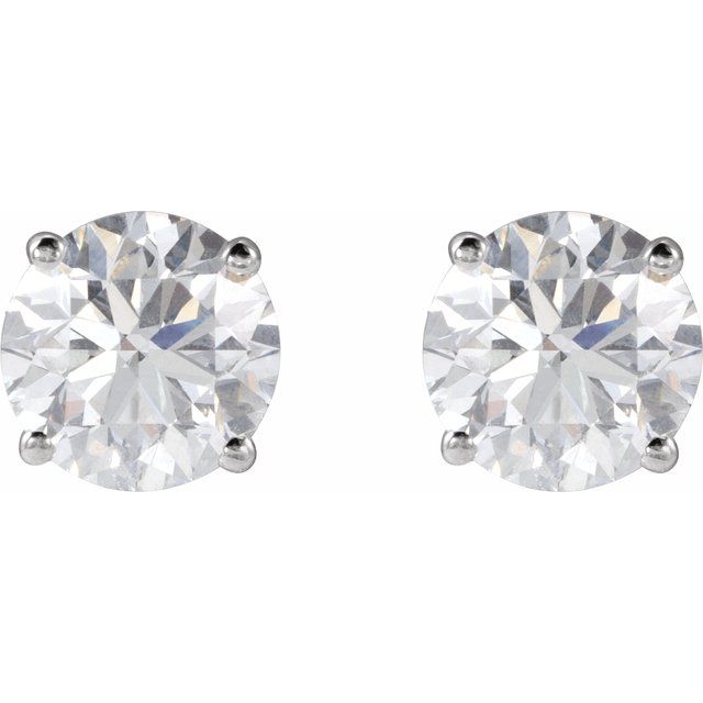 Platinum 2 CTW Natural Diamond Stud Earrings