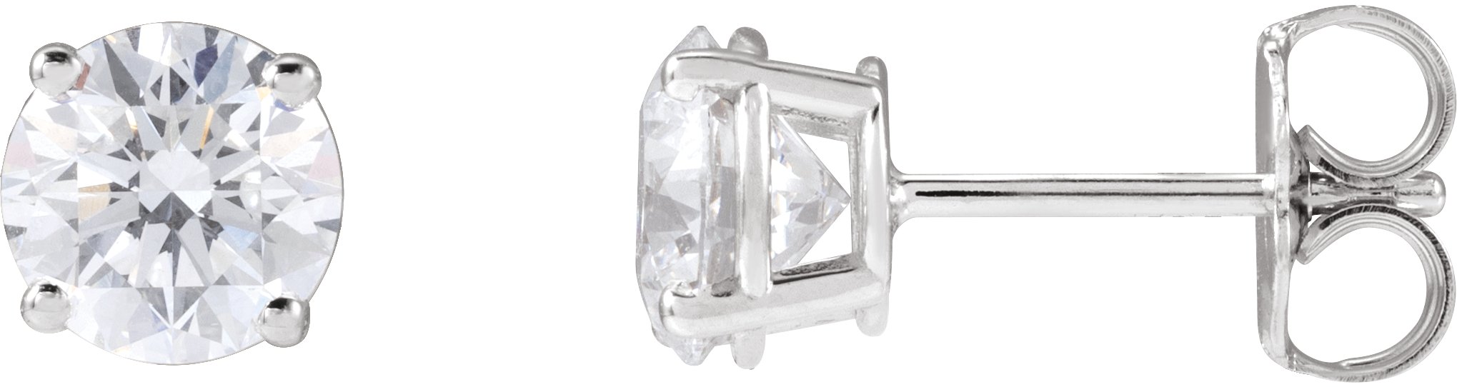 14K White 5.75mm :: 1 1/2 CTW Lab-Grown Diamond Stud Earrings