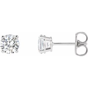 14K White 1 CTW Natural Diamond Stud Earrings | Stuller