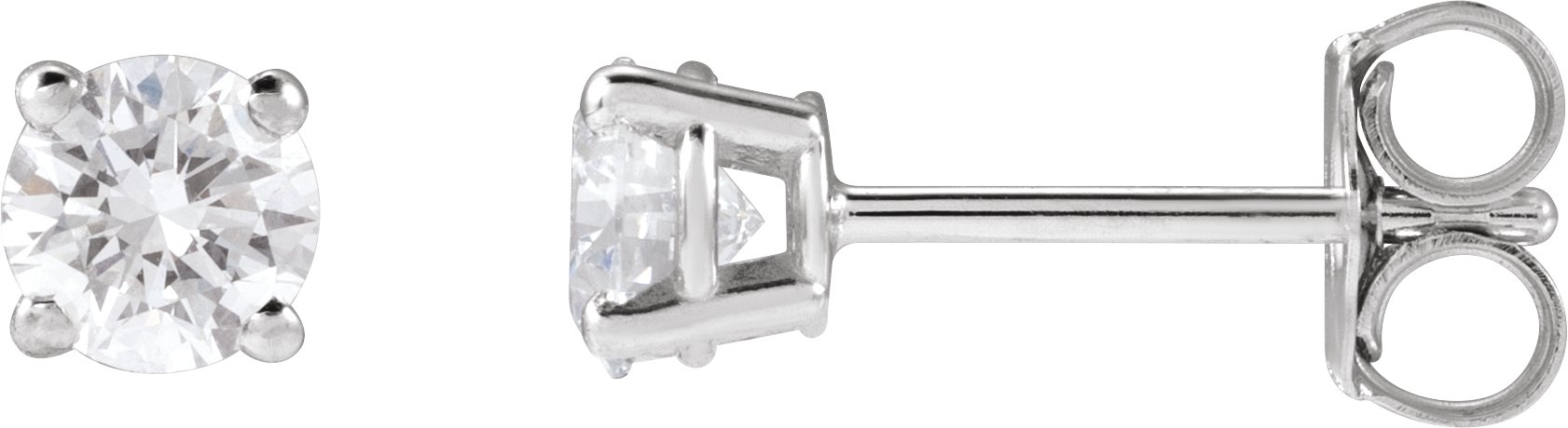 14K White 1/2 CTW Lab-Grown Diamond Stud Earrings