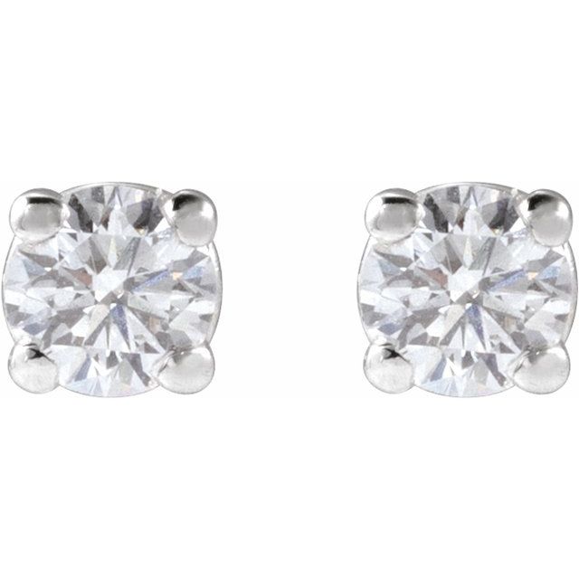 14K White 1/5 CTW Lab-Grown Diamond Stud Earrings