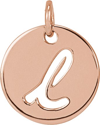 14K Rose Script Initial L Pendant Ref 19930407