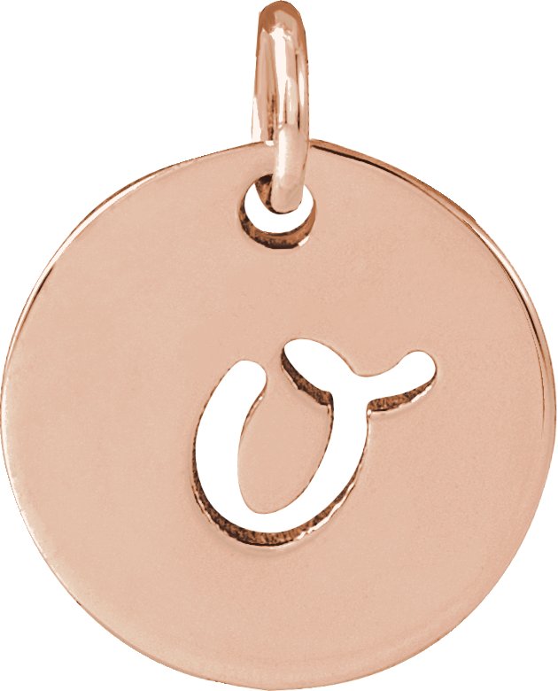 14K Rose Script Initial O Pendant Ref 19930461