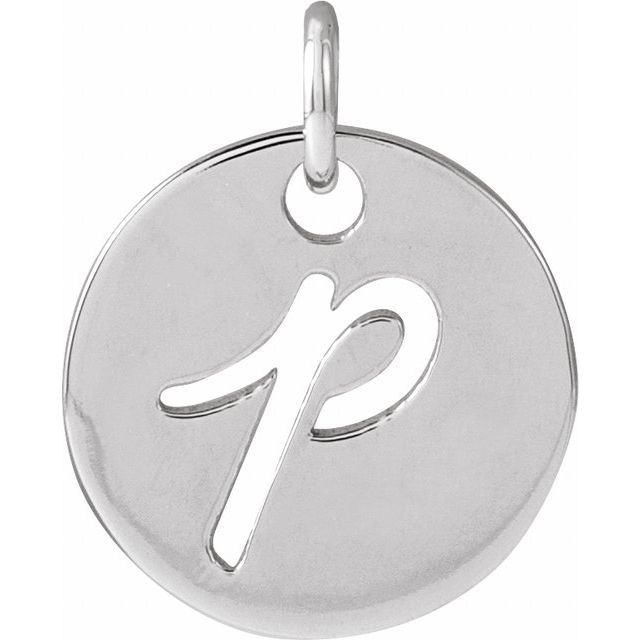 Sterling Silver Script Initial P Pendant