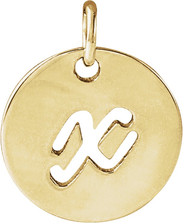 14K Yellow Script Initial X Pendant Ref 19930349