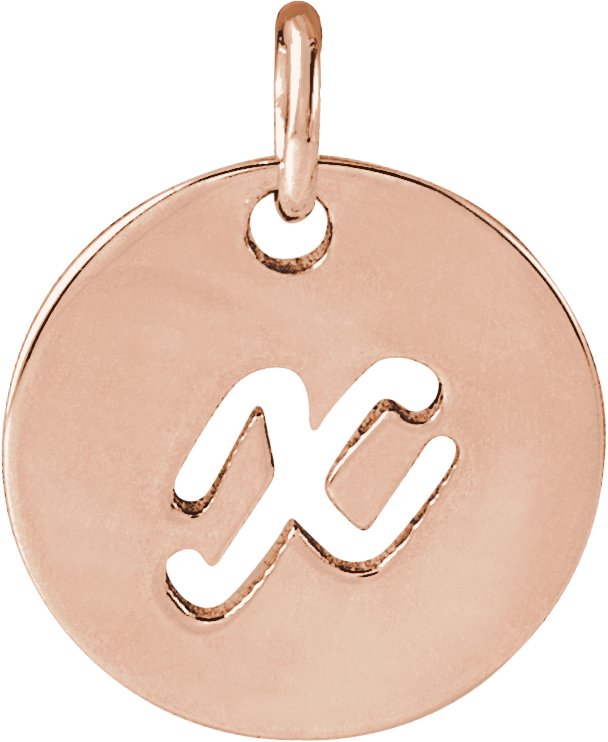 14K Rose Script Initial X Pendant Ref 19930428