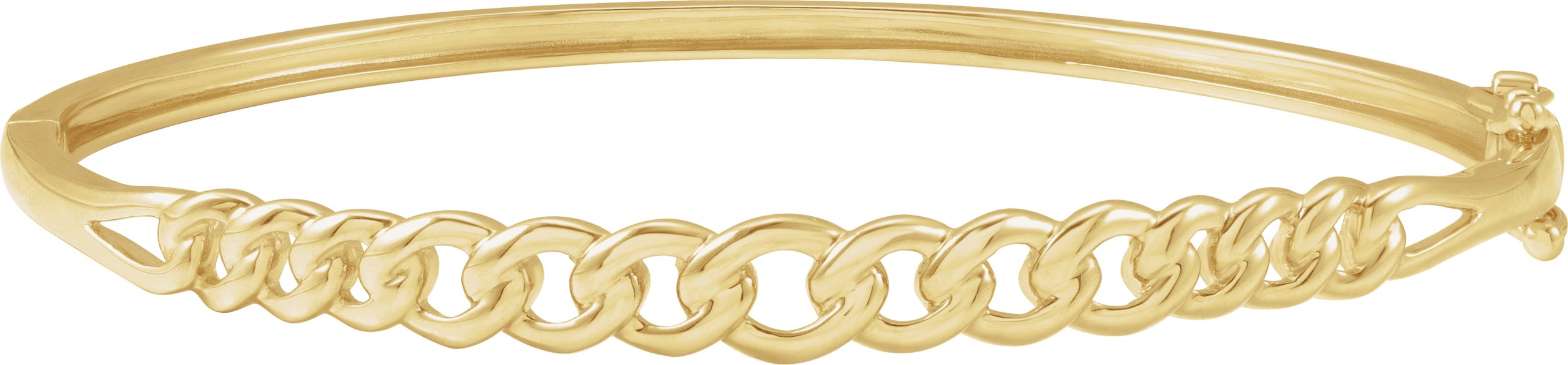 14K Yellow 5.8 mm Chain Link Bangle 7" Bracelet