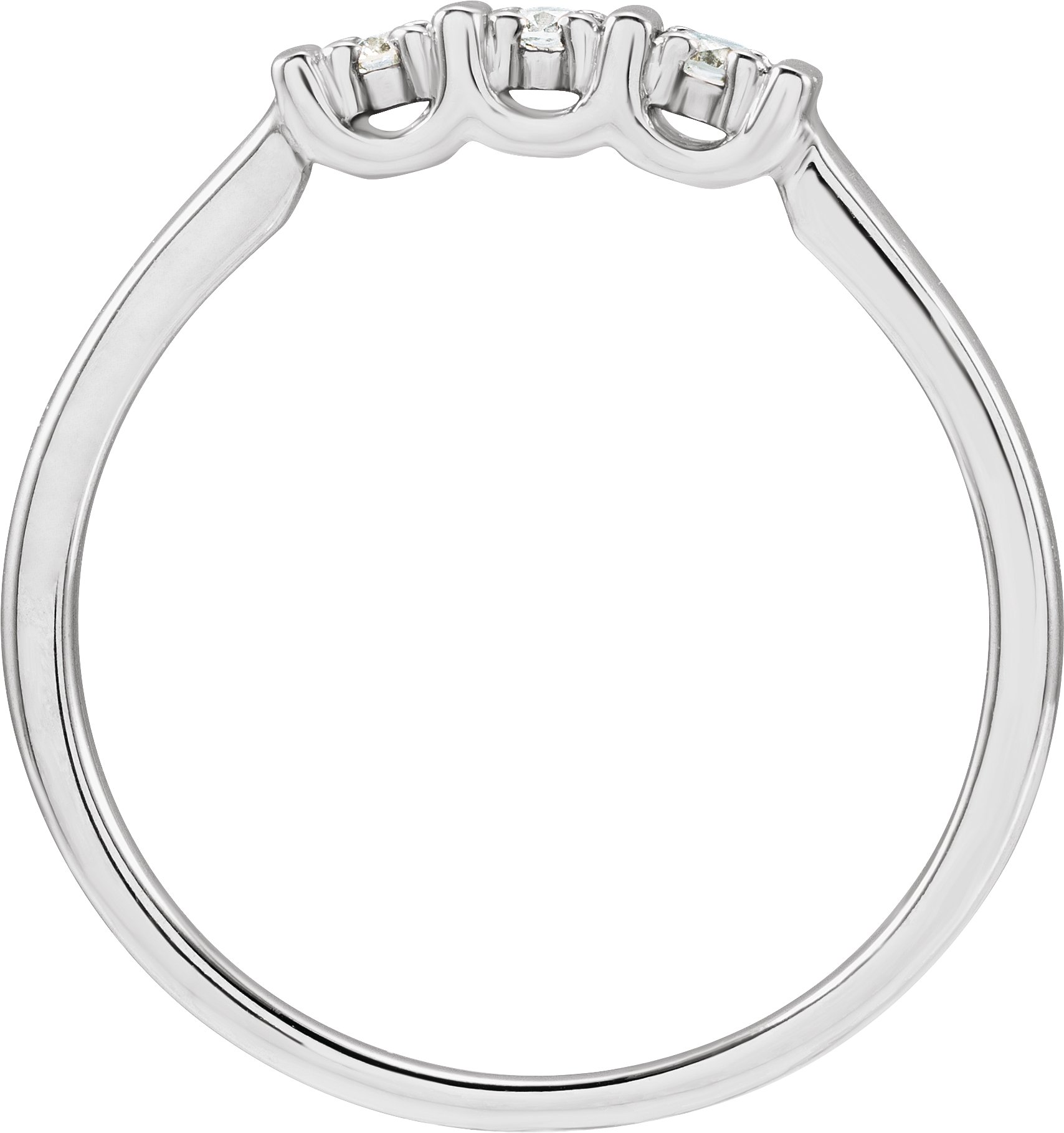 14K White 1/6 CTW Natural Diamond Three-Stone Ring