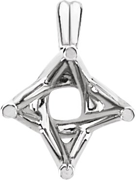 Square Woven 4-Prong Pendant