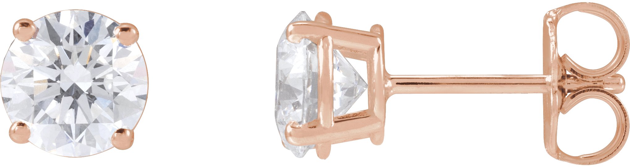 14K Rose 1 1/2 CTW Lab-Grown Diamond Stud Earrings