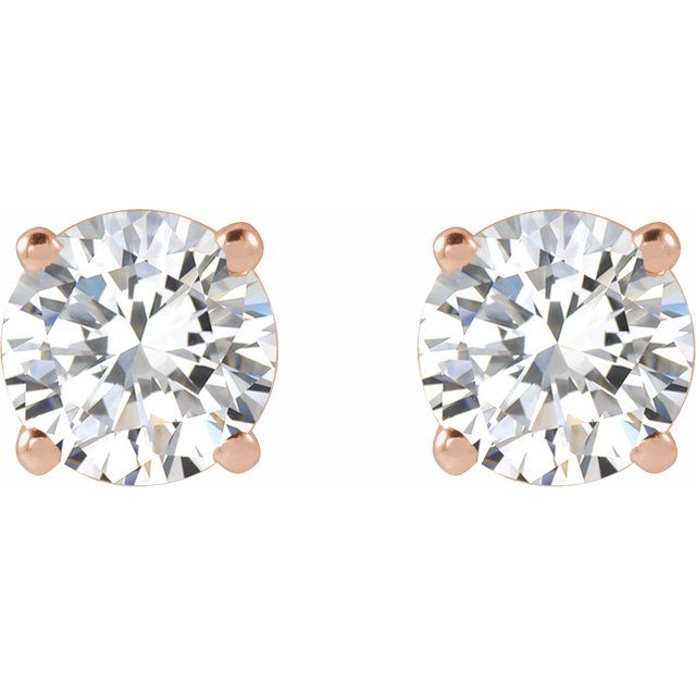 14K Rose 1 CTW Lab-Grown Diamond Stud Earrings