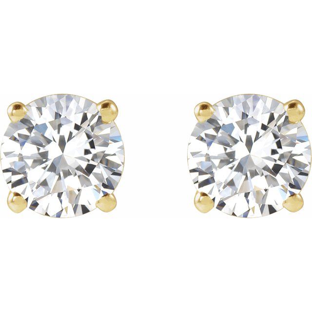 14K Yellow 1 CTW Lab-Grown Diamond Stud Earrings