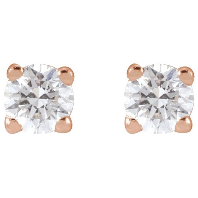 14K Rose 1/6 CTW Lab-Grown Diamond Earrings