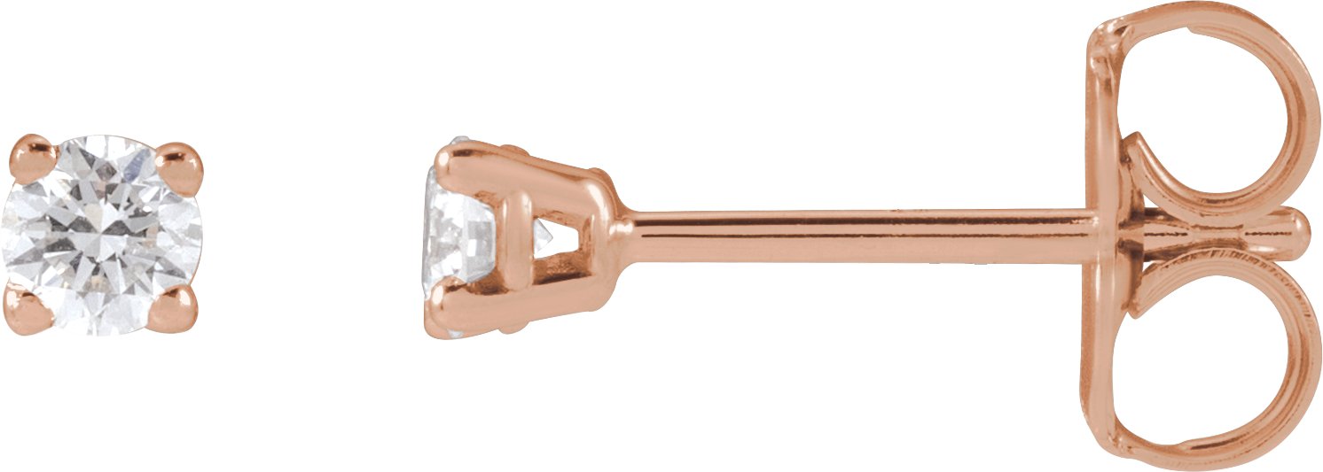 14K Rose 2.5mm :: 1/6 CTW Lab-Grown Diamond Stud Earrings