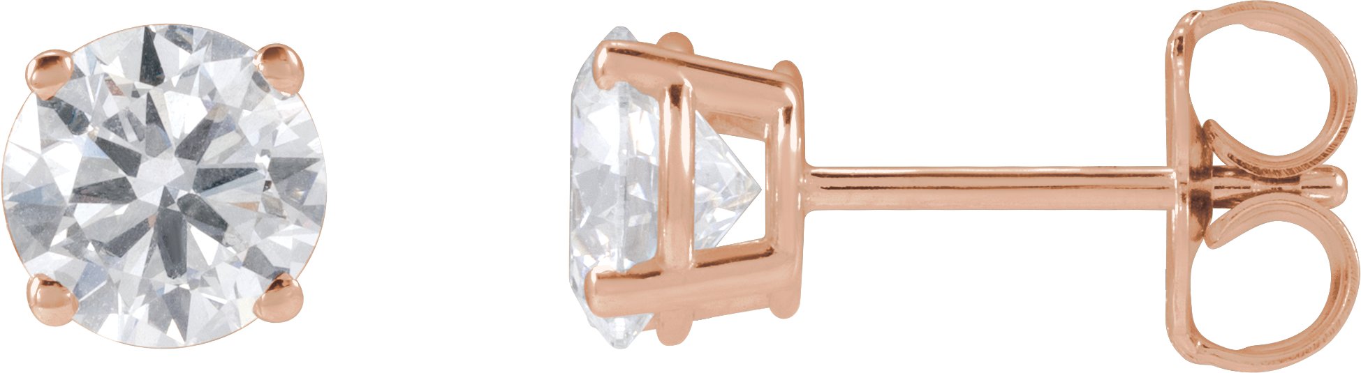 14K Rose 1 1/4 CTW Lab-Grown Diamond Stud Earrings