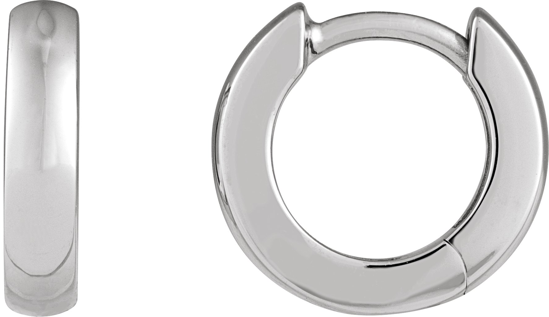 Platinum Hinged 12 mm Hoop Earrings