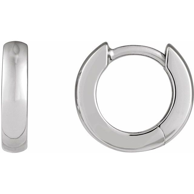 Platinum Hinged 12 mm Hoop Earrings