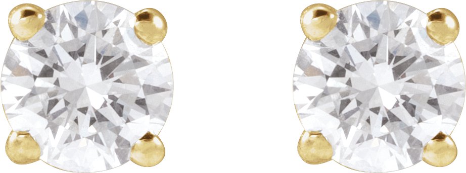 14K Yellow 1/2 CTW Lab-Grown Diamond Stud Earrings